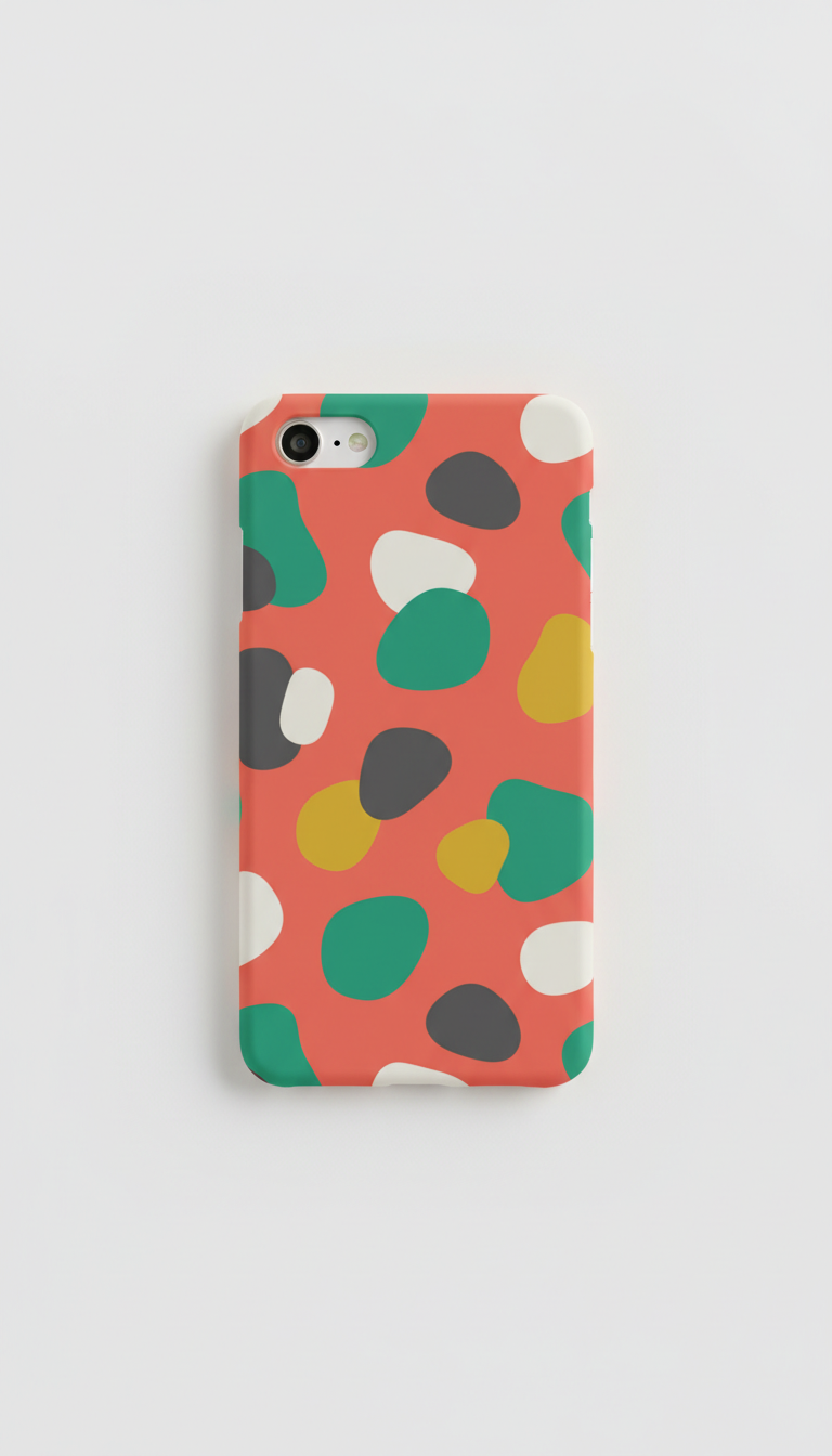 Coral Red Patterned Phone Case